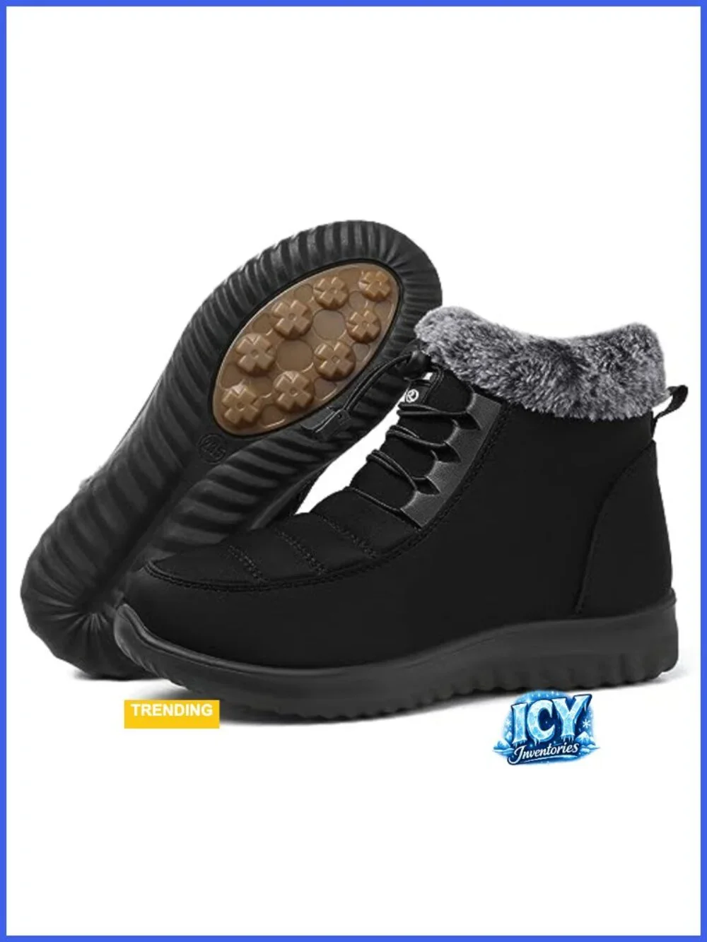 Warm Faux Fur Lined Winter Snow Boots for Women Water Resistant Slip On Zipper